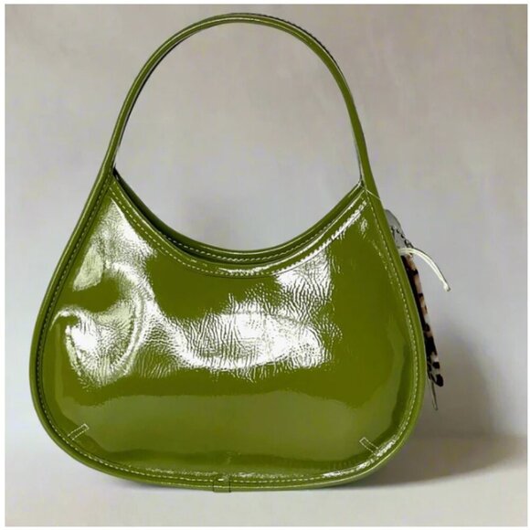 Coach Ergo Bag Crinkle Patent Shoulder Bag Coachtopia Leather Olive CQ003 Green - Picture 1 of 11